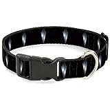 Buckle-Down Cat Collar Breakaway Black Panther Necklace Spikes Black Silvers 8 to 12 Inches 0.5 Inch Wide
