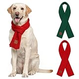 2 Pack Dog Scarf, Dog Winter Outfit Adjustable Knitted Scarf, Comfortable & Warm, Easy to Wear, Skin-Friendly Pet Clothing Accessories in Winter Dog Scarf for Small Medium Large Dogs