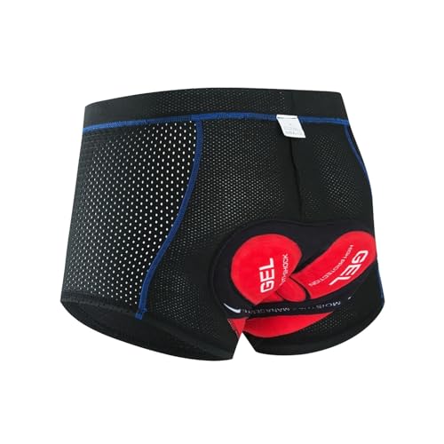 Pantalones Cortos De Ciclismo,Calzoncillos De Cicl Ropa interior de ciclismo 5D transpirable acolchado gel pantalones cortos de bicicleta hombres MTB antideslizante pierna apretones montar ciclismo(2,