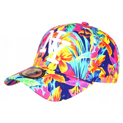 Casquette enfant Phuket imprimé floral orange et bleu taille unique réglable