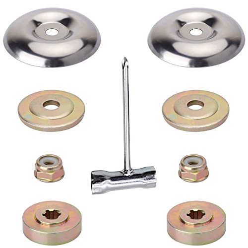 9 Piezas Kit de Fijación de Tuercas de Repuesto, Tuercas para Cabezal de Tepuesto, Césped Placa de Metal con Kit, Cabezal de Corte de Malezas, Adaptador De Cuchilla De Repuesto para Cortacésped