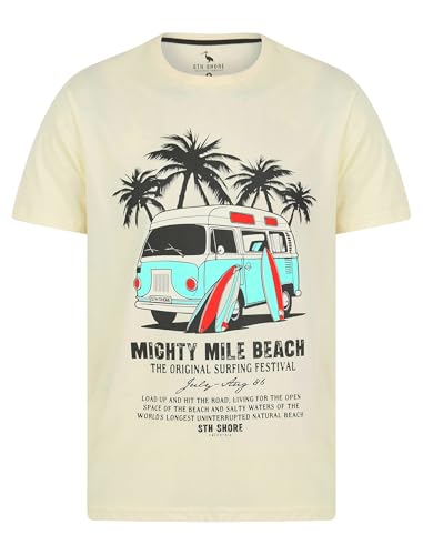 Image of Sth. Shore Men's Retro Vintage Graphic Print Motif Cotton Crew Neck T-Shirt