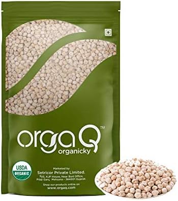 OrgaQ Organicky Organic Chickpea Deshi Small, Pindi Chana/White Chhole - 1Kg
