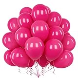 Teselife Ballons Rose Vif, 50Pièces 12Pouces Mat Rose Rouge Latex Ballon Arche Guirlande Fille Femmes Anniversaire Mariage Proposition Valentin Douche Nuptiale Diplôme Fiançailles Princesse Déco Fête