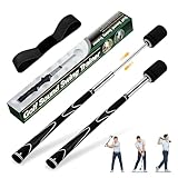 Eclove Retractable Golf Swing Training Aid, Golf Grip Trainer for Chipping Hitting, Golf Swing Trainer with Wrist Immobilizer for Right Left Hands, Golf Telescopic Club for Indoor & Outdoor