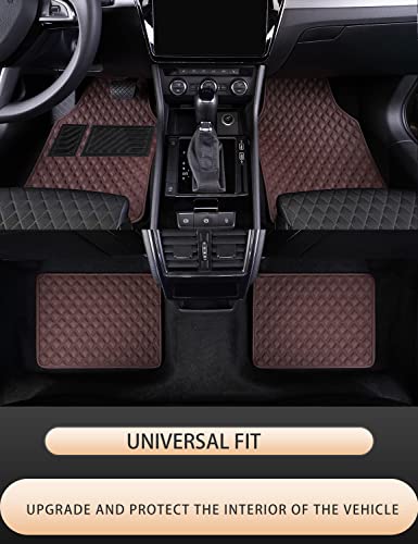 Lsxuanchu Car Mats Diamond Luxury Car Mats For Women,Faux Leather Automotive Floor Mats All Weather For Cars Truck Suv (Coffee 4Pc) #TOP1