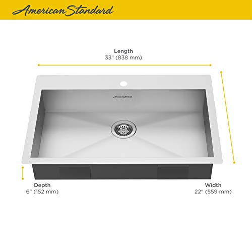 American Standard 18Sb6332211.075 Edgewater Ada 33X22 Sb W/Grid And Drain, 33 X 22 Inch, Stainless Steel #TOP2
