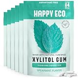 Xylitol Chewing Gum, Sugar Free, Spearmint, 84 Pcs, Natural, Plastic Free