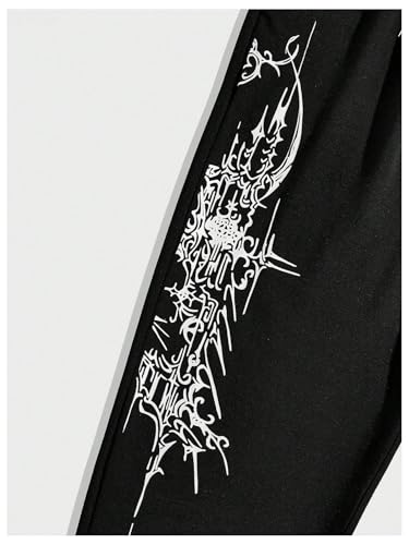 SHENHE Men's Graphic Drawstring Waist Casual Sweatpants Streetwear Goth Jogger Pants3
