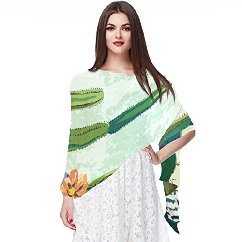 Foulard géométrique en mousseline de soie multicolore pour femme