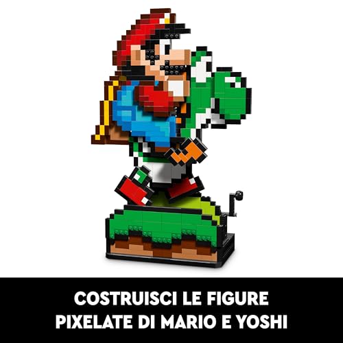 Super Mario World: Mario and Yoshi, Kit Modellismo per Adulti, Personaggi da Costruire Pixelati con Funzioni Mobili, Gadget Nintendo da Collezione, Idea Regalo per Uomo, Donna, Lui o Lei 71438 - Lego - Immagine 3