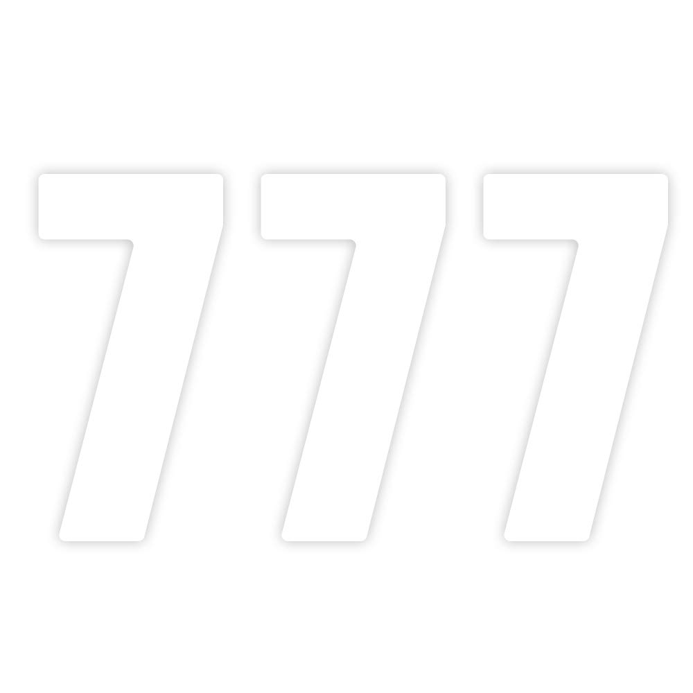 Sara Prints Pack of 3 White Bin Numbers for Wheelie Self Adhesive Waterproof Number - 7 (17 cm) Bin Numbers for Wheelie Bins Large Bin Stickers Packwith®