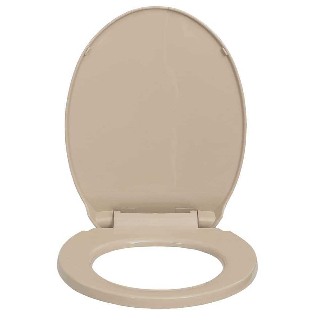 Festnight Tapa y Asiento de Váter con Cierre Suave Ovalada Asiento de Inodoro Universal Beige 46 x 34 cm