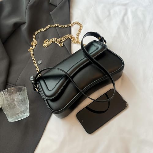 Image of Shoulder Bag for women Y2K Crossbody Vegan Leather Purse Straps Retro Clutch Hobo Hadbags with 2 Removable