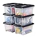 Produktbild Iris Ohyama, Kunststoff-Aufbewahrungsbox, 5-Liter-Garage-Aufbewahrungsbox, 6er-Set, BPA-frei, NTB-5, Schwarz, stapelbar, Verschlussklammern  B28 x T19,5 x H14 cm
