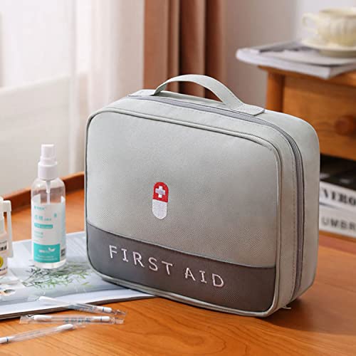 Image of Handcuffs Medicine Pouch Empty First Aid Organizer for Travel Bag Portable Mini Medical Storage Bags for Home, Car, Office (Grey)