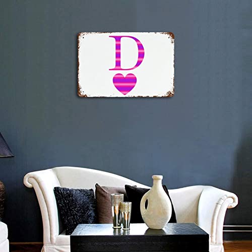Panneau vintage aluminium lettre D抗UV pour déco Saint-Valentin durable - 5
