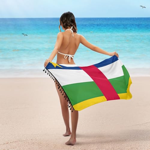 RPLIFE Paréo d'été pour femme avec drapeau de la République centrafricaine, Drapeau République centrafricaine, Medium – vue 8