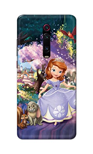 Image of PRINTFIDAA Cartoon Little Girl with Crown and Pet Animals Printed Designer Hard Case for Redmi K20 / K20 Pro Back Cover -(e) RPM1008