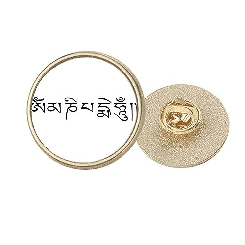 Broche ronde en métal doré avec personnage noir taille M
