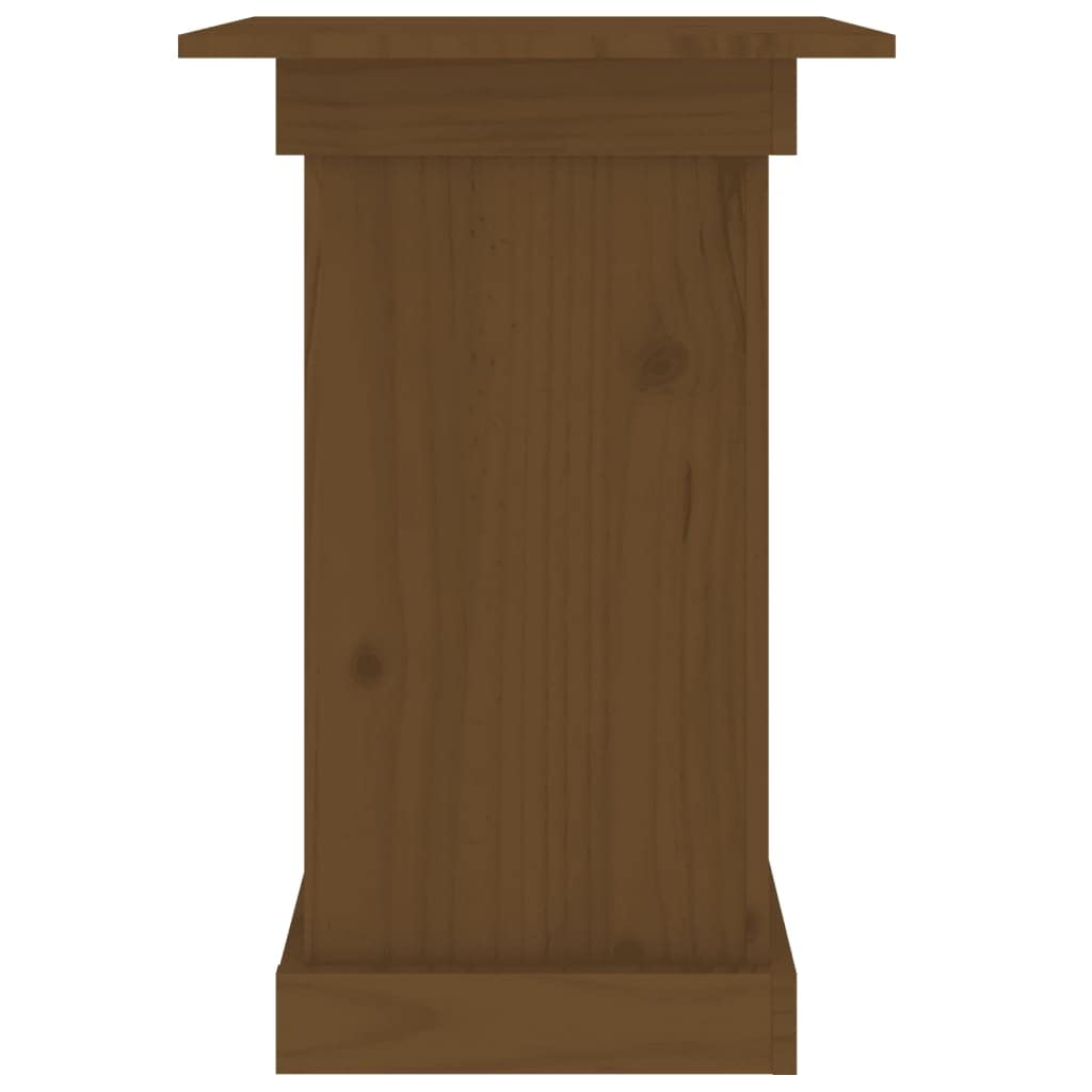 Soporte para flores marrón miel de madera de pino maciza, 40 x 40 x 60 cm, elegante soporte para plantas para flores y decoraciones, ideal para pasillo, terraza, balcón y jardín