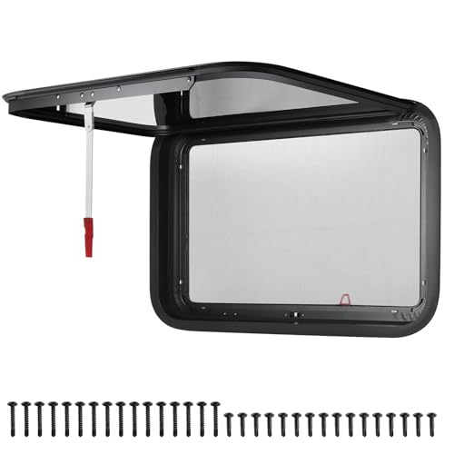 Image of RV Exit Windows,36 inchW x 22 inchH RV Emergency Exit Windows for Cargo Trailer | Camper Cargo Trailer Window Replacement w /Net Screen and Trim Ring,Fit 1 inch or 1-1 /2 inch Thick Wall,Allow Error 1 /16 inch,DOT Approved