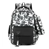 Malissima, MOCHILA ESCOLAR CAMUFLADA + ESTOJO Cor:Cinza