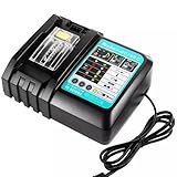 Ladegerät-Ersatz für Makita Lithium-Ionen-Batterien von 14,4V bis 18V, eingebauter Lüfter zur Kühlung der Batterie für effizienteres Arbeiten.