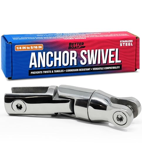 Better Boat Anchor Swivel, Stainless Steel Shackle Chain Swivel, Fits 1/4" to 5/16" Chains