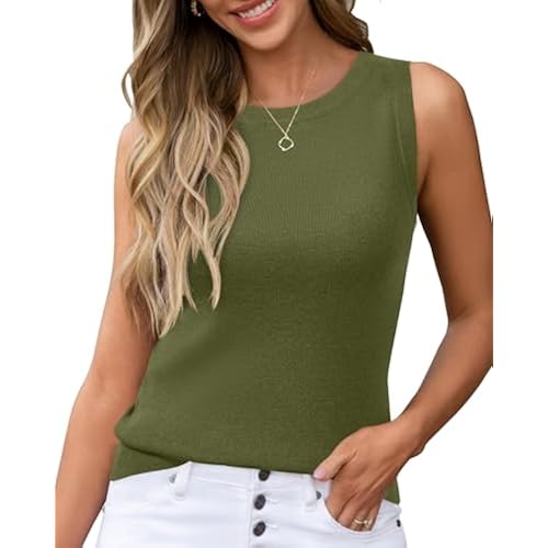 Arach&Cloz Women's Wool Blend Sleeveless All Season Business Casual Tank