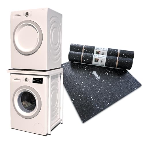 Norvic® Handy Stand – Freestanding Worktop & Washing Machine Stand +2 Anti-Vibration Mats (600×600×8mm) | Multi-Purpose Appliance Stacking Kit for Utility Room, Garage, or Kitchen – 500KG Steel Frame