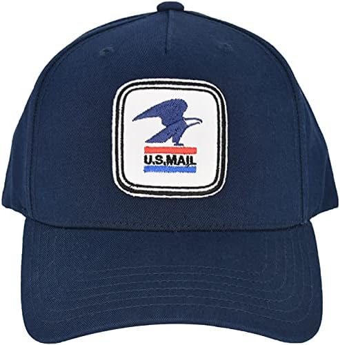 Concept One Unisex's U.s. Mail Hat, USPS Eagle Embroidered Logo Adjustable Adult Snapback Baseball Cap with Curved Brim, Navy Blue, One Size