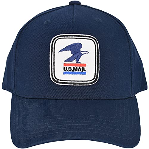 Concept One Unisex's U.s. Mail Hat, USPS Eagle Embroidered Logo Adjustable Adult Snapback Baseball Cap with Curved Brim, Navy Blue, One Size