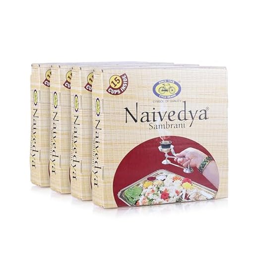 Cycle Pure Naivedya Sambrani Dhoop Cups for Pooja (60 pcs) | Havan Cups for Pooja, Home & Festivals | Natural Guggal Dhoop Original | Dhoop Cones | Pack of 4 (15 Cups/Pack + 1 Burner Plate/Pack)