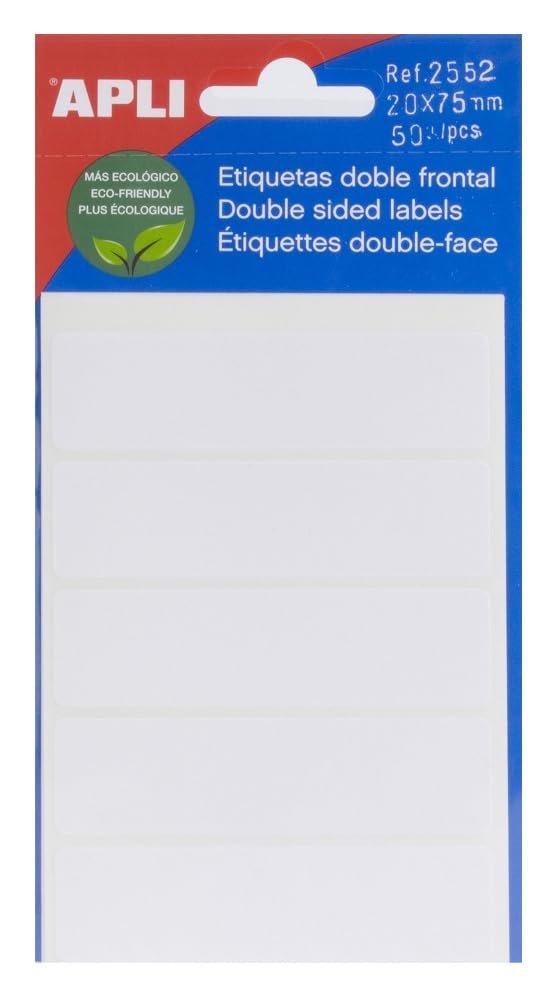 APLI 2552 Labels 20 x 75 mm White 5 Sheets