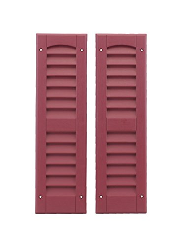Louvered Shed Shutter Or Playhouse Shutters Maroon 6" X 21", 1 Pair #TOP11