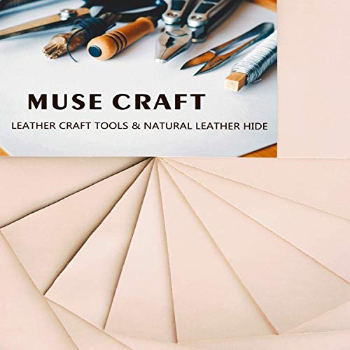 Muse Craft Flawless 12''X24'' 5-6oz Vegetable Tanned Leather Precut| Import A Grade Tooling Leather Hide Full Grain Veg Tan Leather for Tooling, Carving, Dyeing, Embossing(12''x24'' 1.9-2.3mm)