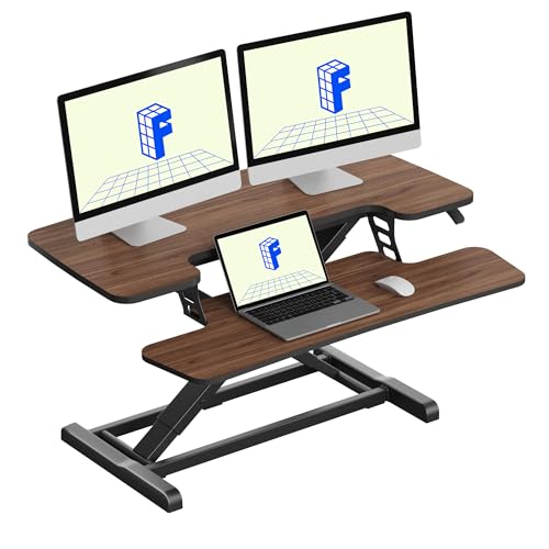 FlexiSpot 36" Dual-Monitor Standing Desk Converter with Spring Lift