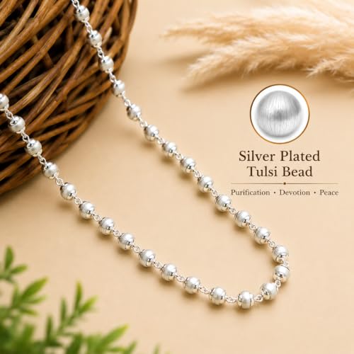 Image of Tulsi Mala 54 Beads | Original Tulsi Japa Mala for Puja, Chanting & Meditation | Certificate of Authenticity | Spiritual Rosary for Men & Women
