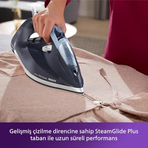 Philips 7000 Serisi Buharlı Ütü - 2800W, SteamGlide Plus Taban, 250 g Güçlendirme, 50 g/dk Sürekli Buhar, Otomatik Kapanma, Hızlı Kireç Temizleme (DST7030/20)