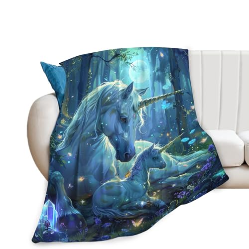Tijuboni Unicorn Throw Blanket Unicorn Gifts for Girls Women Boys Men Kids Adults Soft Flannel Fleece Blanket for Couch Sofa ​Bed Home Decor 40