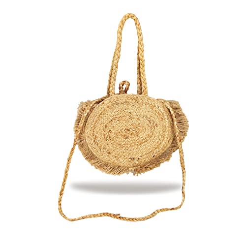 Banzaii Bolsa de verano para mujer, bolso bandolera colorido, bolso de hombro bohemio de paja para el mar, tejido a mano Formentera