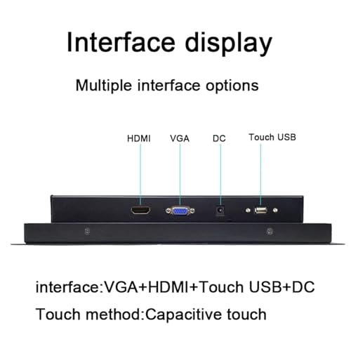 Image of 1pc 15 Inch Industrial Monitor VGA HDMI DVI USB with Capacitive Touch Screen Waterproof and Dustproof Tablet Display 1024 * 768(VGA HDMI)