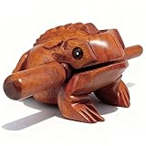 AYUMAL 4 Zoll Klangfrosch Instrument, Holz Percussion Instrumente Thai Traditionelles Guiro Frosch für Büro Haus Zimmer Tische Deko