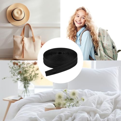 Miniatura 5 de Cremalleras De Metal De Negro, 10m Cremallera Sin Fin Con Cremallera, 2,5 Cm Cremalleras Por Metros Para Coser, Diy, Bolsos, Sastrería, Manualidades, Con 20 Tirador