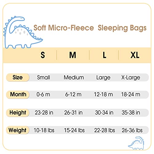 Image of PHF Warm Micro-Fleece Baby Sleep Sack 0-6 Months, Soft Baby Wearable Blanket, 2-Way Zipper Sleeping Bags, 2 Pack Comfy Sleeping Sack for Infant Newborn Boys, Small Size, Blue&Grey