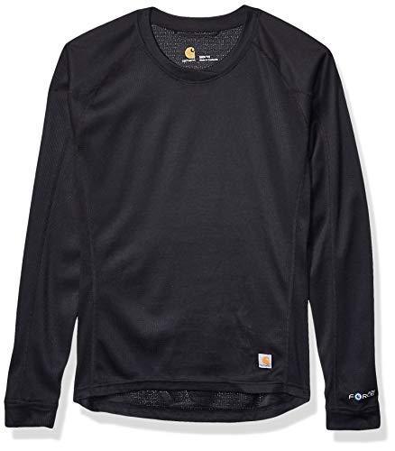 Carhartt Women's Force Midweight Tech Thermal Base Layer Long Sleeve Shirt, Black, Large