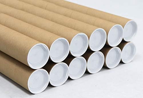 MagicWater Supply 2 inch x 15 inch, Mailing Tubes with Caps (12 Pack)