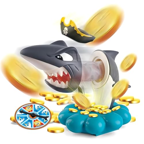 Board Games for Kids 6-8, Pirate Shark Pop-Up Family Board Game with Spinner & Gold Coins, Educational Learning Interactive Party Toys for Boys Girls,...