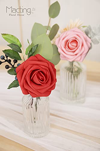 Macting Artificial Rose Flowers, 30Pcs Real Touch Fake Foam Flowers For Wedding Party Baby Shower Floral Arrangements Home Decoration (Gradual Change Color 1) #TOP4